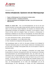 Presseinformation online Infoabende Presseinformation online Infoabende